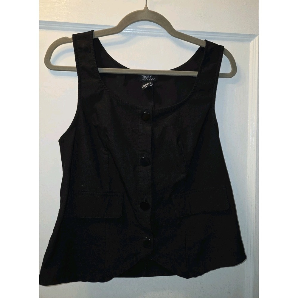 Thorn And Fable Black Vest. Buttons XL.